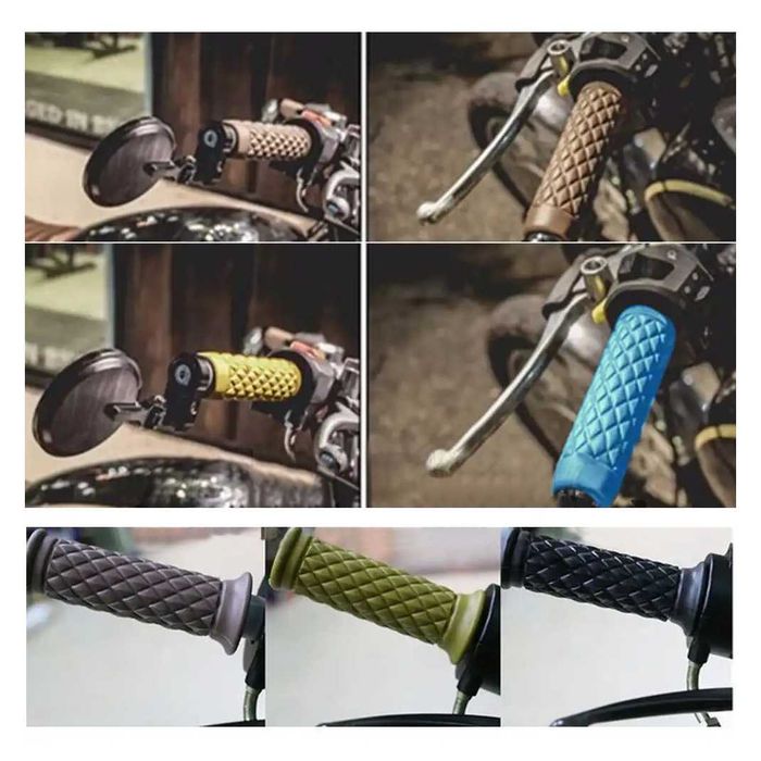 Par de Punhos de Borracha 22mm Topos Abertos para Moto - Várias Cores