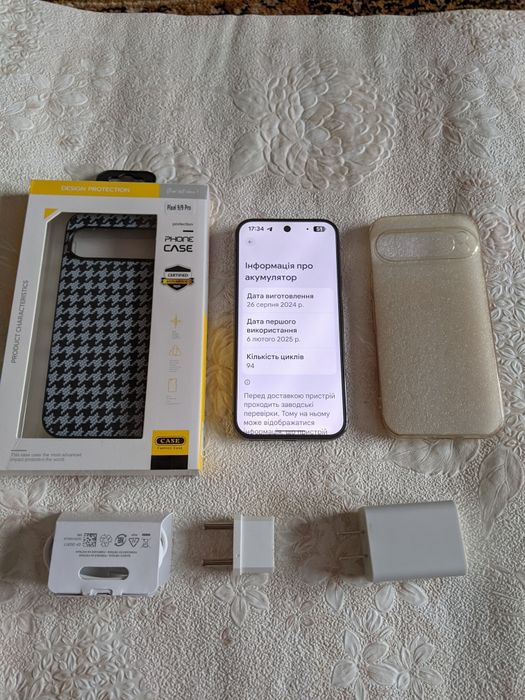 Google pixel 9 pro 16/128 , 94 цикла + часи