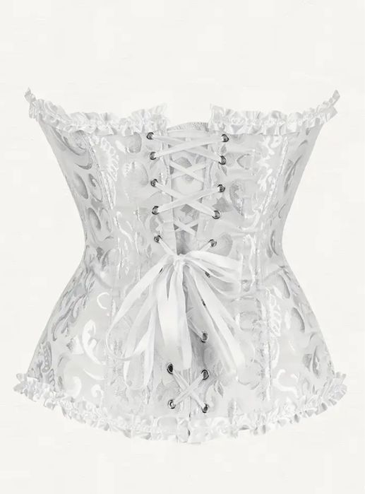 Корсет атласний на білій шнуровці