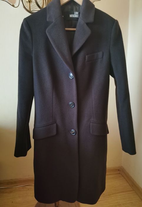 Love Moschino płaszcz dyplomatka, wełna moher r. 40