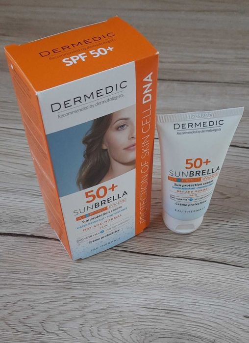 2x DERMEDIC SUNBRELLA krem SPF50+ do cery wrażliwej, suchej I norm.