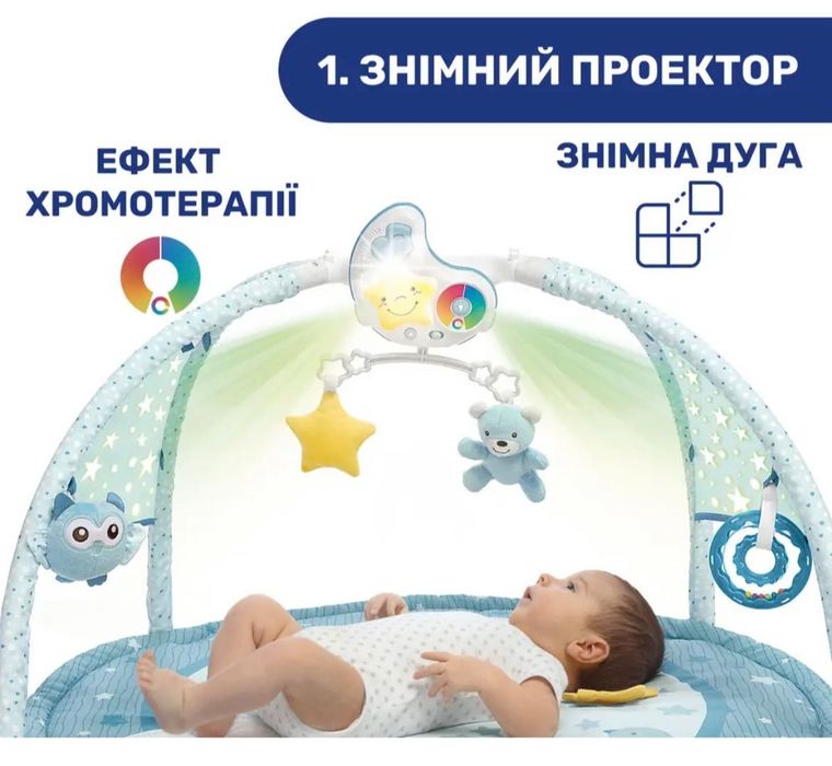Розвиваючий мʼякий килимок Chicco Enjoy colours gym