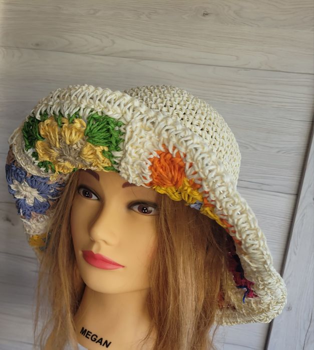 Śliczny stylowy kapelusz Boho oddychający print