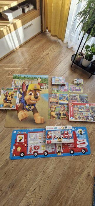 Puzzle 24 elementy 3+ strażak Sam, Psi Patrol, Peppa