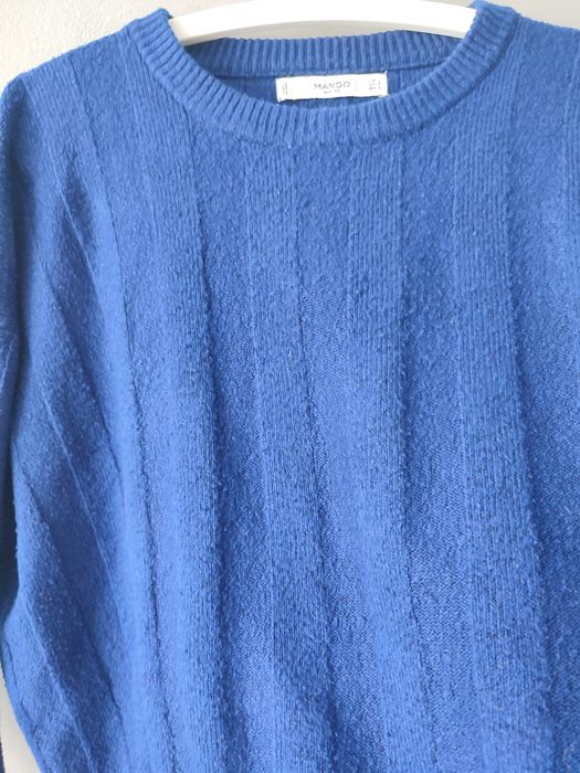 Sweter Mango niebieski kobaltowy XL XXL
