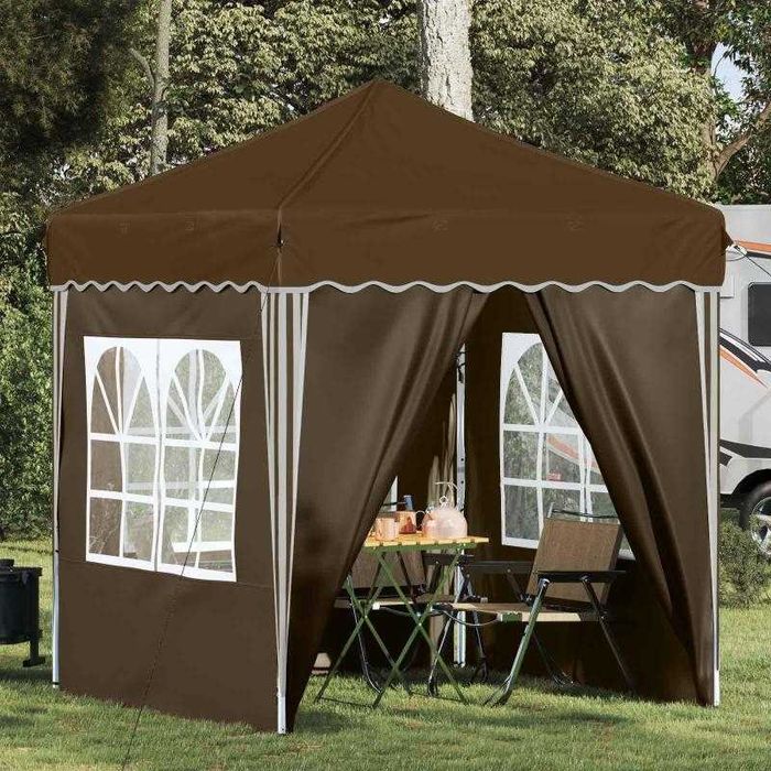 Tenda de Festa Pop-Up 2x2 m Cinzento-Acastanhado com 4 Laterais