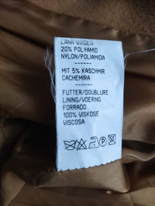 Płaszczyk kaszmir z wełna oversize karmelowy beżowy.  XXL unikat
