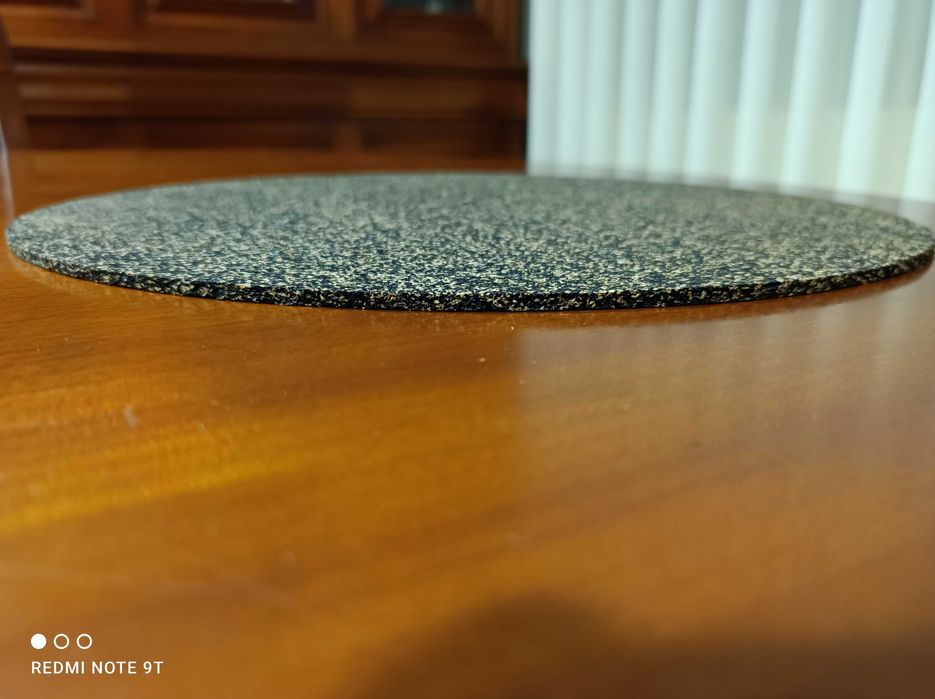 tapete cortiça-borracha para gira discos