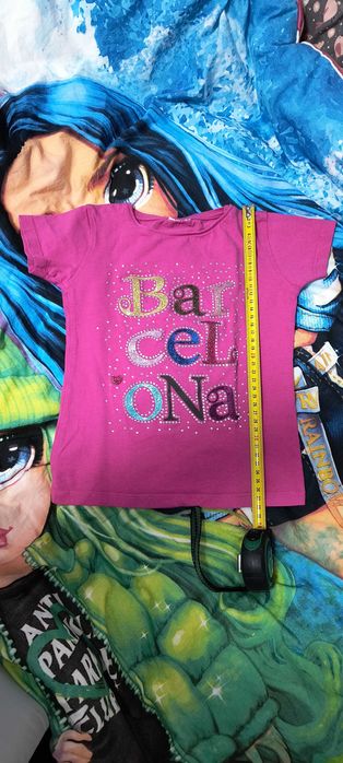 Koszulka dziewczęca z błyszczącą aplikacją, rozm. 104