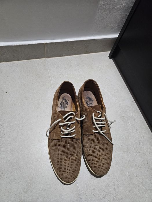 Sapatos castanhos pele sintetica da code woman