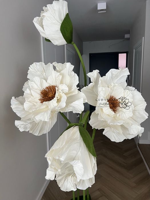 Kwiaty giga giganty z krepy urodziny wvent dekoracja