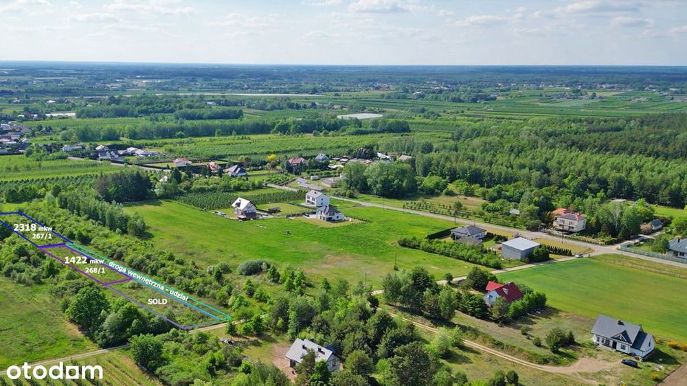 Działka 2318m z W-Z | PKP Chynów 2km | Prąd | DK50 - Widok 4