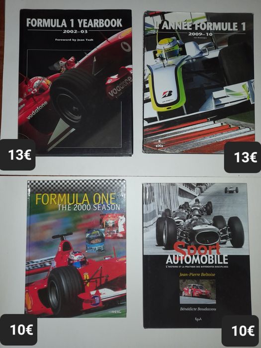Livros de Fórmula 1  desporto automóvel (edições em inglês e francês)