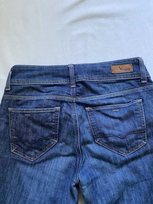 Granatowe jeansowe spodnie z niskim stanem bootcut Ventana M/L 38/40