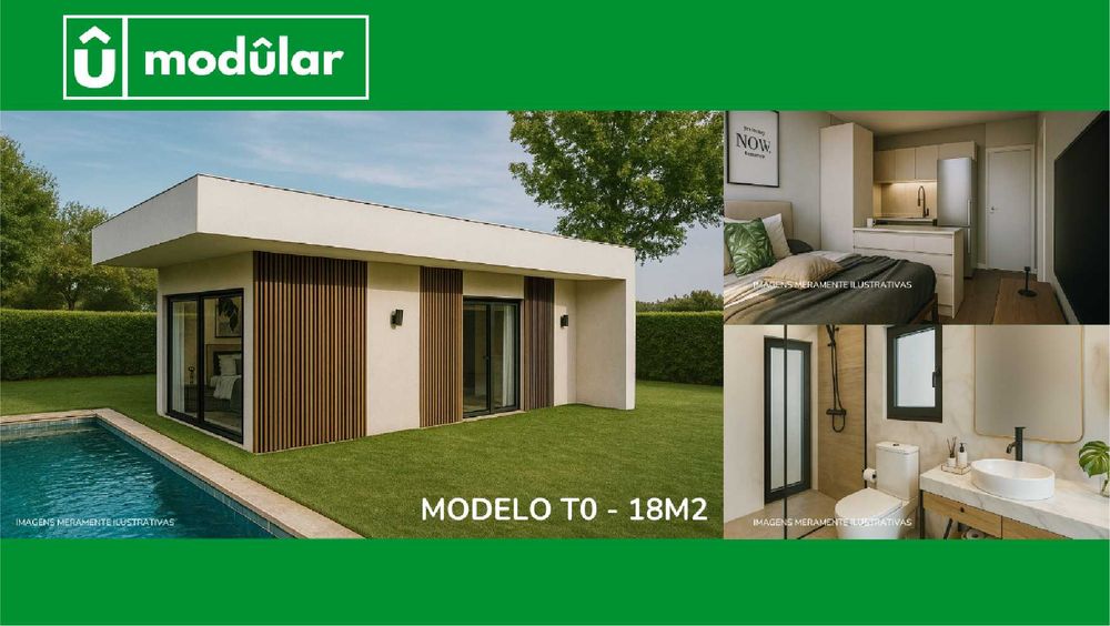 Casas Móveis Modulares - T0 18m² - T1 27m² - T2 36m²