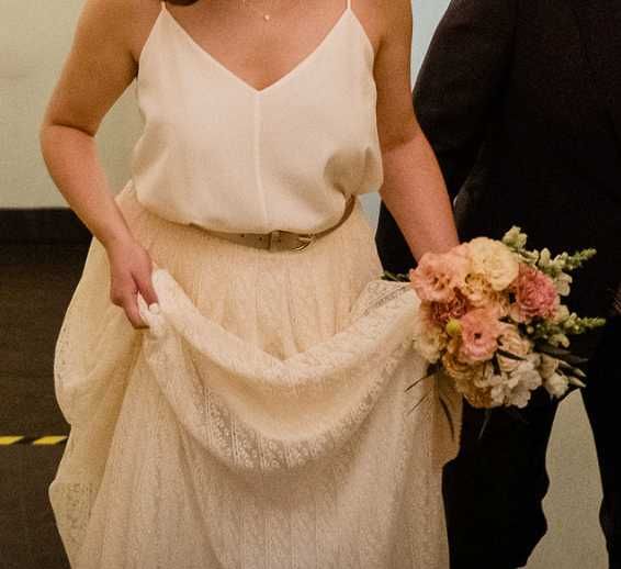 Spódnica ślubna koronkowa boho, ivory, Mimetik