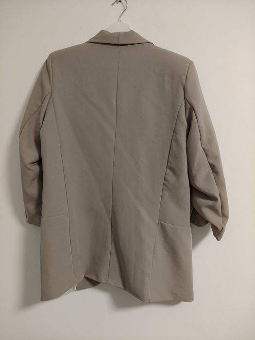 Garnitur beżowy damski spodnie marynarka S