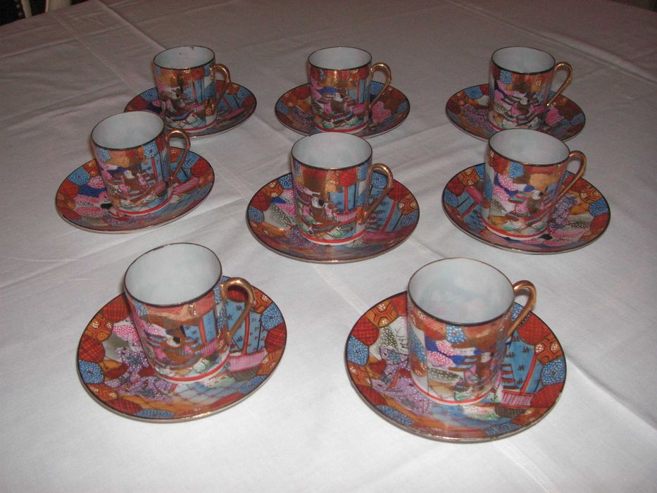 Serviço de Café de Porcelana Japonesa Casca de Ovo