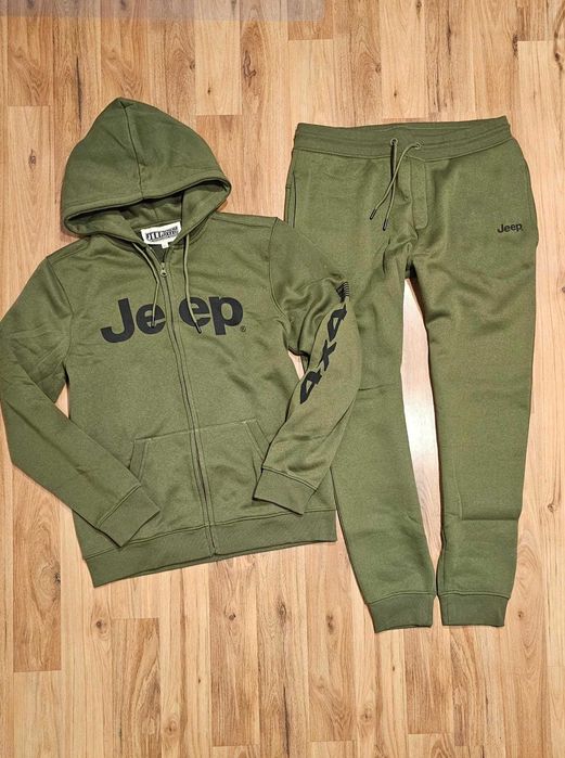 Jeep Dres Kompletny Męski M militarny Khaki bluza i spodnie