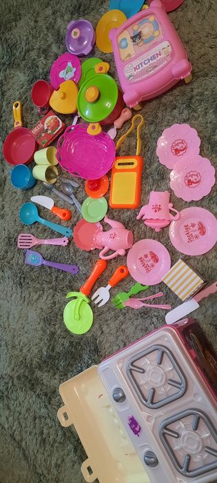 Дитячий іграшковий посуд, кухня, продукти, набір
