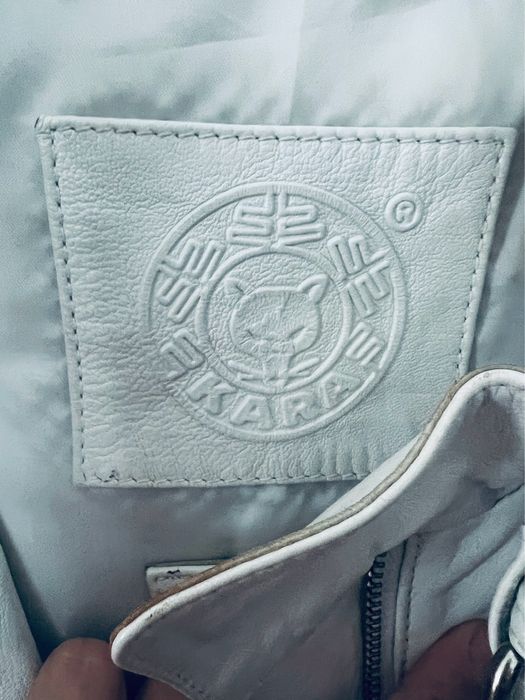 KARA biała skórzana kurtka damska M / L 38 zgrabna damska