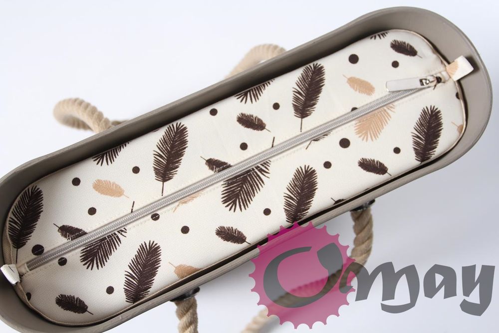 Beżowy organizer do OBAG STANDARD pióra brązowe 2 kieszenie wkład OMAY