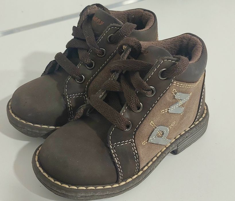 Ponny extra Trzewiki Kozaki Skóra naturalna brąz roz. 22 _ 13.5 cm