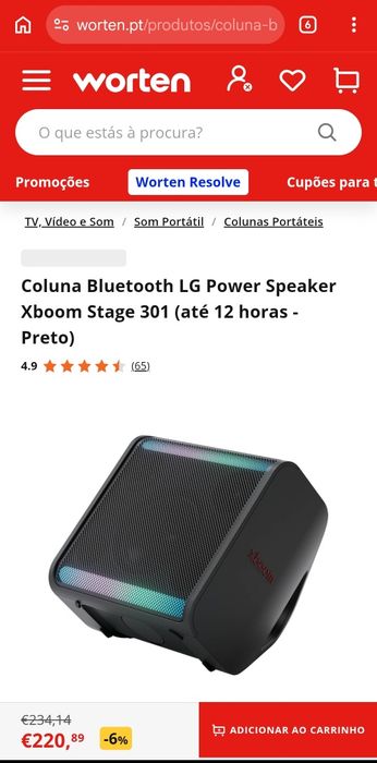 LG Xboom  nova em caixa fatura. Só está semana