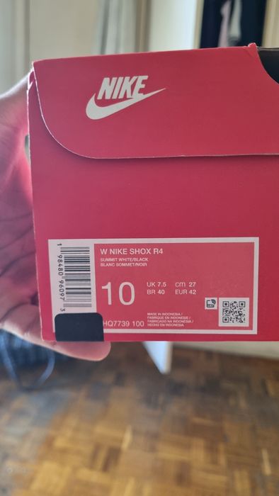 Ténis Nike Shox R4 Branco/Preto - Novos na Caixa (Tam 42)
