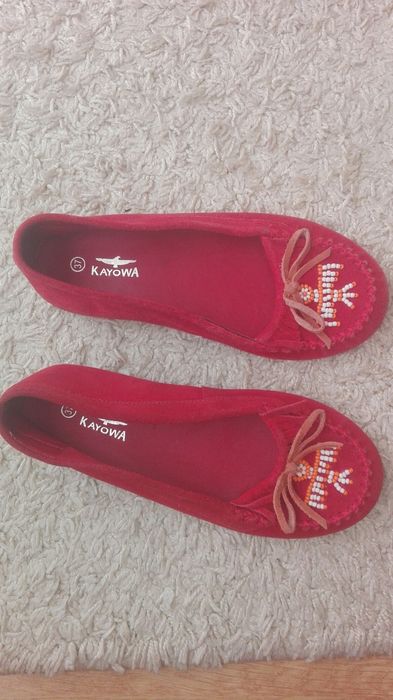 Zamszowe mokasyny w stylu indianskim r.37