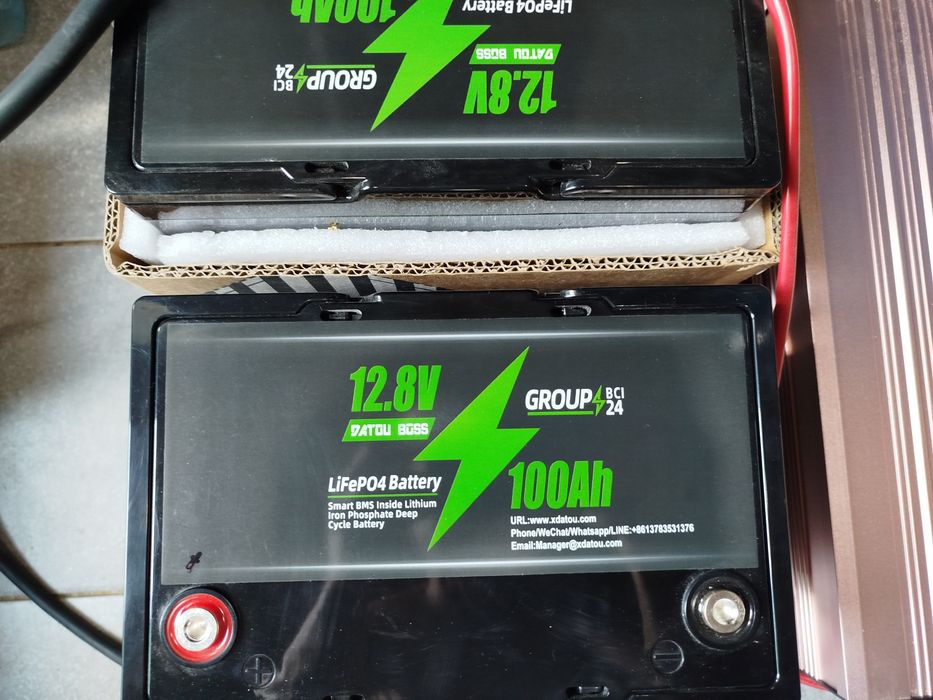 LiFePO4 12.8V батарея 2 шт+Преобразователь напряжения 1500w.