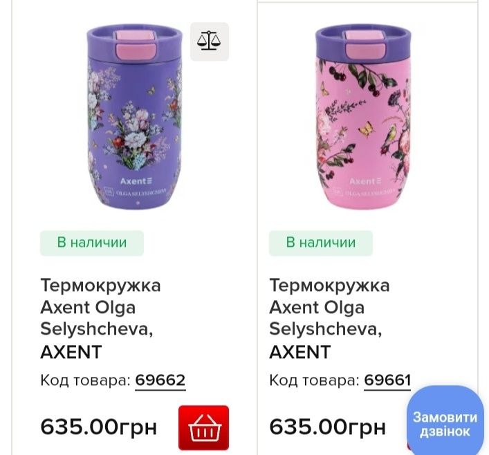 Термокружка Axent Olga Selyshcheva 350мл