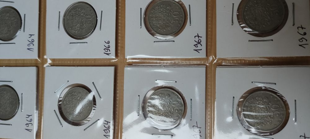Moedas de 50 centavos anos de 1963 a 1967