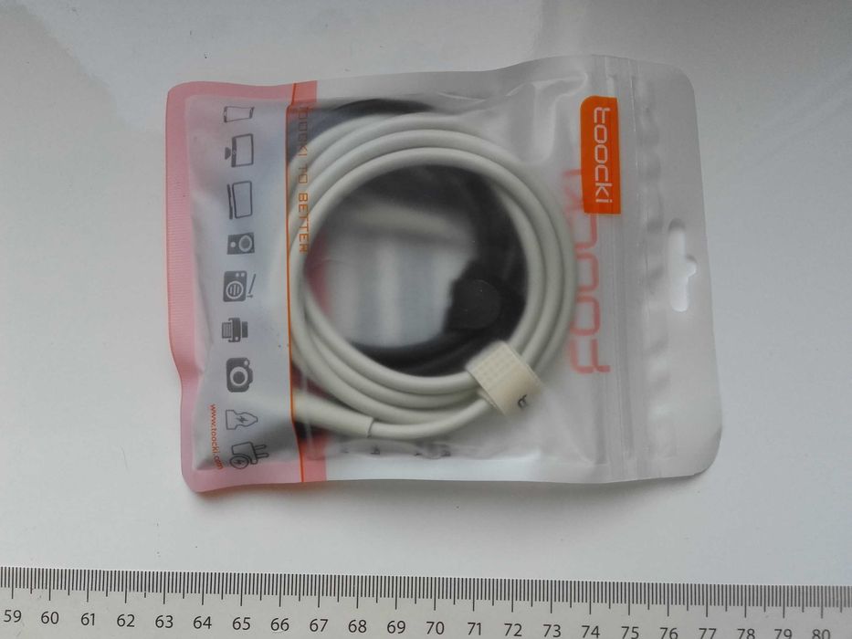 Toocki kabel USB-C - USB-C, PD do 60W transmisja danych, 1m+1m, biały+