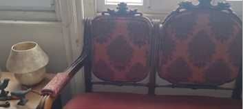 Canapé estilo Luís XV em mogno maciço - 2º estofo