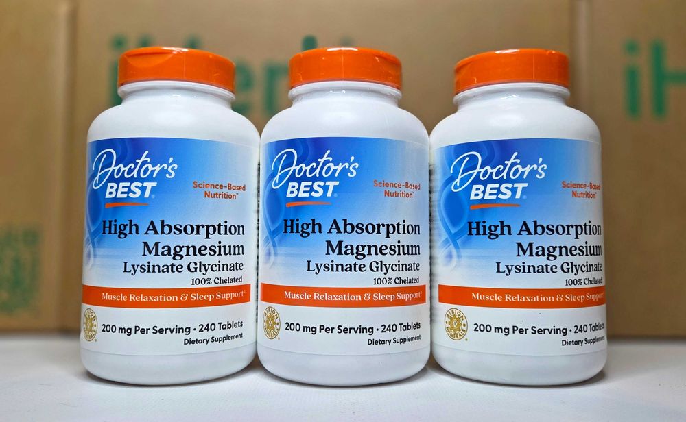 Doctors Best, біодоступний магній хелат (гліцинат+лізинат) 120 і 240шт