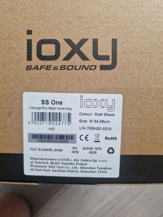 Smart Kask Rowerowy iOxy Bluetooth SS One  Czarny