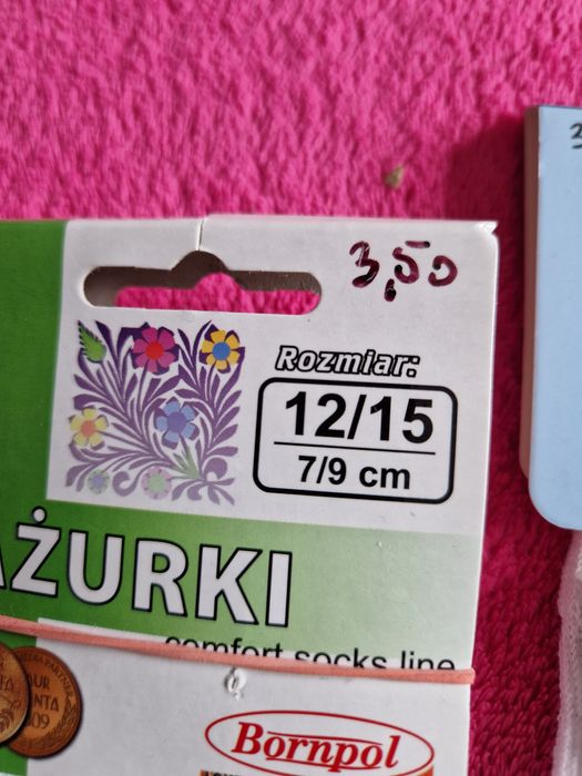 Skarpetki dziecięce wzór rozmiar 3-6 m zestaw 3pary