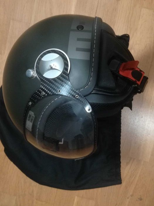 Kask motocyklowy otwarty, momo design, vintage (razem z pokrowcem)