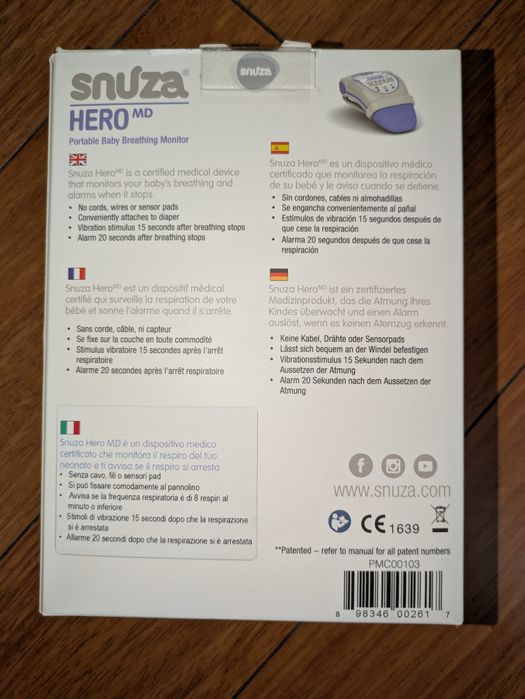 Snuza hero - monitor sono para respiração bebé que rola - pediatria
