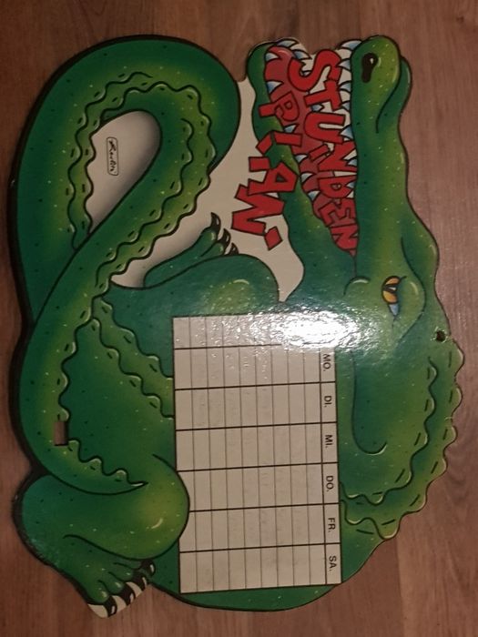 Stary plan lekcji loft retro unikat