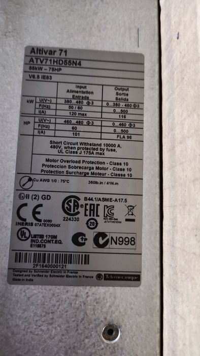 Variador frequência sheneider 55 Kw