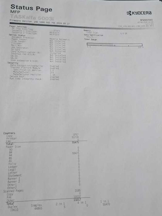 KYOCERA TASKALFA 5003i 55 TYS PRZEBIEGU, stan bardzo dobry