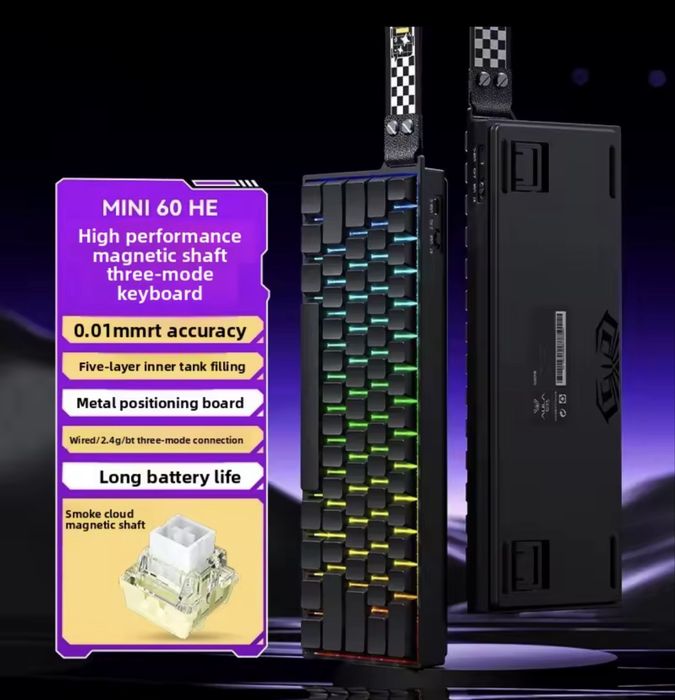 Клавиатура AULA Mini 60 HE / Hall Effect / 60% / Rapid Trigger / RGB