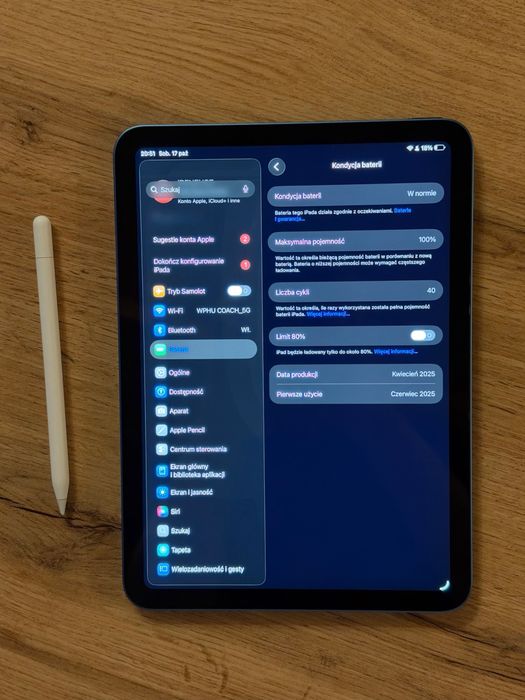 iPad A16 128GB 40 cykli 100% bateria