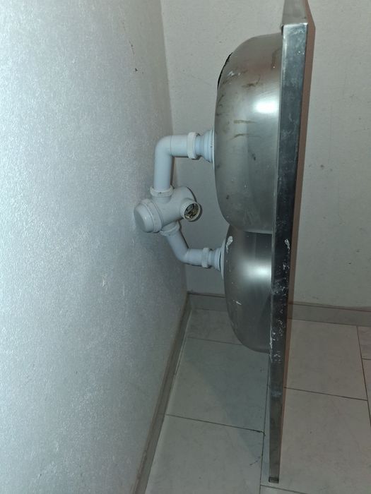 Lavaloiças em inox de 2 cubas e escorredor
