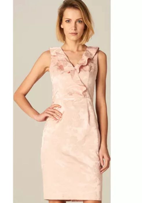 Elegancka sukienka 38 M pudrowy róż wesele chrzciny
