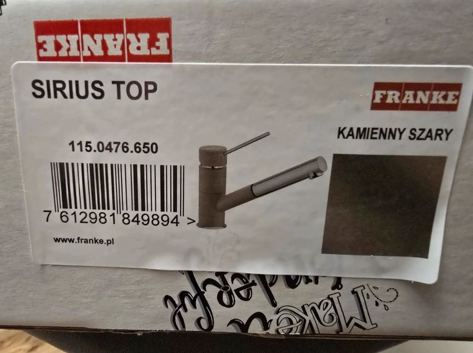 Bateria kuchenna Franke Sirius Top z wyciąganą wylewką - Kolor Kamienn