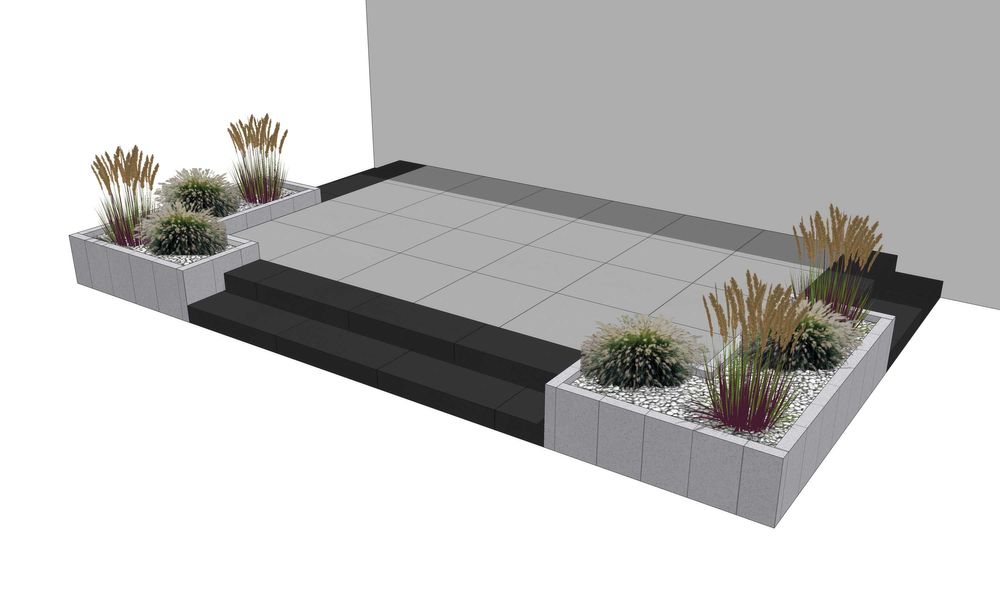 Palisada betonowa, krawężnik 100 cm grafit KURIER