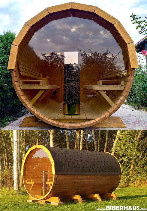 SAUNA Ogrodowa 400 cm + OKNO 100% + PRZEDSIONEK + GRATIS Beczka / Wiata + Akcesoria